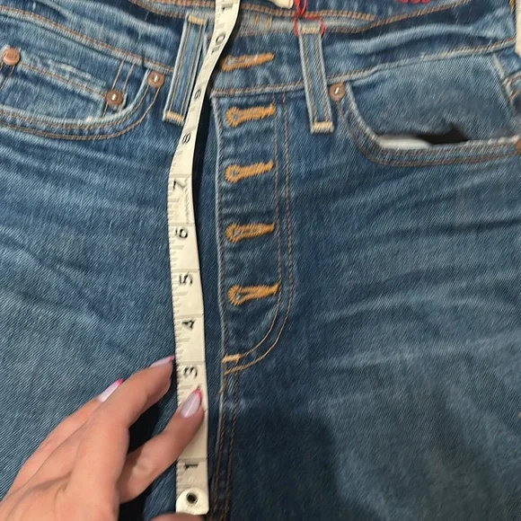 Alice + Olivia AO LA High Waisted rise button fly Ripped denim Skinny Jeans